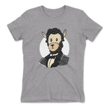 Lincoln Llama Womens T-Shirt in Heather Grey color