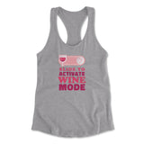 Swipe Right For Wine Mode Womens Racerback Tank in Heather Grey color
