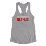 Sure, I Do Marathons On Netflix Womens Racerback Tank in Heather Grey color