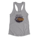 Krugers Barbershop Womens Racerback Tank in Heather Grey color