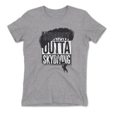 Straight Outta Skydiving Womens T-Shirt in Heather Grey color