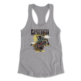 The Catalorian Womens Racerback Tank in Heather Grey color