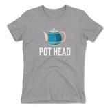 Pot Head Womens T-Shirt in Heather Grey color