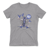 Quadcopter Robot Womens T-Shirt in Heather Grey color