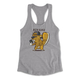 Justin Beaver Womens Racerback Tank in Heather Grey color