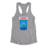 Jaws Teeth Womens Racerback Tank in Heather Grey color