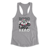 Robo Head Womens Racerback Tank in Heather Grey color