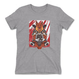 German Shepard Gamer Dog Womens T-Shirt in Heather Grey color
