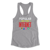 Popular On The Internet Womens Racerback Tank in Heather Grey color