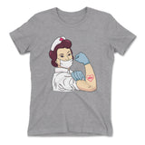 Strong Nurse Womens T-Shirt in Heather Grey color