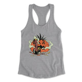 Baked Pumpkin Womens Racerback Tank in Heather Grey color