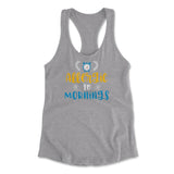 Allergic To Mornings Womens Racerback Tank in Heather Grey color