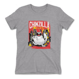 Chinzilla Monster Womens T-Shirt in Heather Grey color