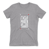 Play Poker Womens T-Shirt in Heather Grey color