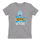 Straight Outta Battle Bus Womens T-Shirt in Heather Grey color