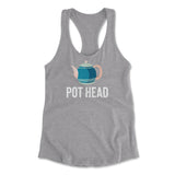 Pot Head Womens Racerback Tank in Heather Grey color