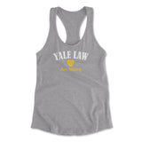 Yale Law, Just Kidding Womens Racerback Tank in Heather Grey color