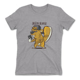 Justin Beaver Womens T-Shirt in Heather Grey color