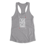 Play Poker Womens Racerback Tank in Heather Grey color