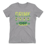 Drink Mode On Womens T-Shirt in Heather Grey color