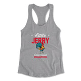 Little Jerry Womens Racerback Tank in Heather Grey color