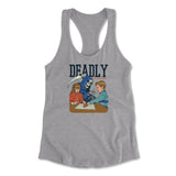 Deadly Games Womens Racerback Tank in Heather Grey color