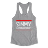 Simmy Kantstandyourbitz Womens Racerback Tank in Heather Grey color