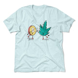 420 Bitcoin Men/Unisex T-Shirt in Heather Ice Blue color