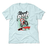 Stunt Pug Men/Unisex T-Shirt in Heather Ice Blue color