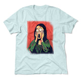 Scream Painting Monalisa Men/Unisex T-Shirt in Heather Ice Blue color
