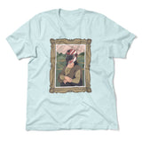 Monalisa Helmet Men/Unisex T-Shirt in Heather Ice Blue color