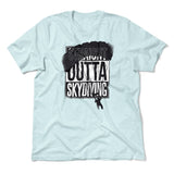 Straight Outta Skydiving Men/Unisex T-Shirt in Heather Ice Blue color