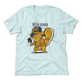 Justin Beaver Men/Unisex T-Shirt in Heather Ice Blue color
