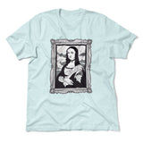 Gothic Monalisa Men/Unisex T-Shirt in Heather Ice Blue color
