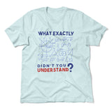 What Exactly Didn't You Understand Men/Unisex T-Shirt in Heather Ice Blue color