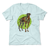 Cyber Greyhound Dog Men/Unisex T-Shirt in Heather Ice Blue color