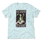 I Mostly Want Peace, Love And Weed Men/Unisex T-Shirt in Heather Ice Blue color