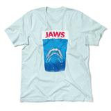 Jaws Teeth Men/Unisex T-Shirt in Heather Ice Blue color