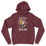 Chicken Spy Hoodie in Heather Maroon color