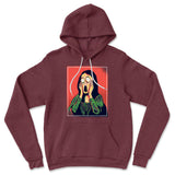 Scream Painting Monalisa Hoodie in Heather Maroon color