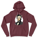 Lincoln Llama Hoodie in Heather Maroon color