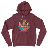 Cannabis Leaf Beach Hoodie in Heather Maroon color