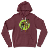 Cyber Greyhound Dog Hoodie in Heather Maroon color