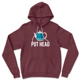 Pot Head Hoodie in Heather Maroon color