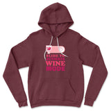 Swipe Right For Wine Mode Hoodie in Heather Maroon color