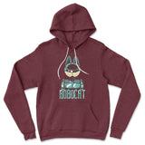 Robocat Hoodie in Heather Maroon color