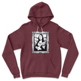 Gothic Monalisa Hoodie in Heather Maroon color