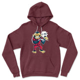 Dancing Monkey Jackson Hoodie in Heather Maroon color