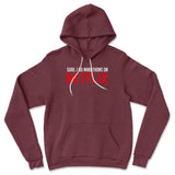 Sure, I Do Marathons On Netflix Hoodie in Heather Maroon color