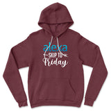 Alexa, Skip To Friday Hoodie in Heather Maroon color